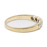 Anello vintage a riviera in oro giallo 14K con diamanti di taglio brillante (0.30ctw ca.), anni '70