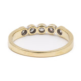 Anello vintage a riviera in oro giallo 14K con diamanti di taglio brillante (0.30ctw ca.), anni '70