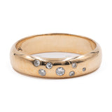 Anello vintage a fede in oro giallo 8k con diamanti (0,10ctw)