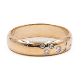 Anello vintage a fede in oro giallo 8k con diamanti (0,10ctw)
