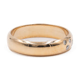 Anello vintage a fede in oro giallo 8k con diamanti (0,10ctw)