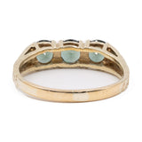 Anello vintage trilogy in oro giallo 8k con spinelli verdi