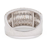Anello vintage a fascia in platino 900 con diamanti di taglio brillante e baguette (2ctw)