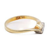 Anello trilogy in oro 14k con diamanti (0,30ctw), anni '70