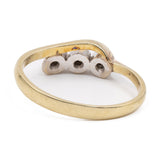 Anello trilogy in oro 14k con diamanti (0,30ctw), anni '70