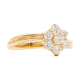 ANELLO VINTAGE A MARGHERITA IN ORO GIALLO 18K E DIAMANTI (0.51CTW)