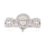 ANELLO A GOCCIA IN PLATINO 900 E DIAMANTI (0.73CTW)