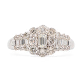 ANELLO IN PLATINO 900 CON DIAMANTI TAGLIO BAGUETTE E BRILLANTE (1CT)
