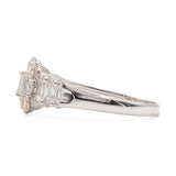 ANELLO IN PLATINO 900 CON DIAMANTI TAGLIO BAGUETTE E BRILLANTE (1CT)