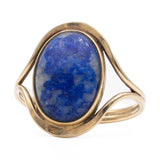Anello vintage in oro giallo 8k con laspislazzulo