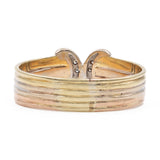 Anello vintage in oro giallo,rosa e bianco 14k con diamanti