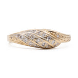 Anello vintage in oro giallo 14k con diamanti (0,07ctw), anni '70