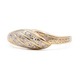 Anello vintage in oro giallo 14k con diamanti (0,07ctw), anni '70