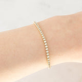 Tennis vintage in oro giallo 14K con diamanti di taglio brillante (1.80ctw ca.), anni ‘90/anni ‘2000