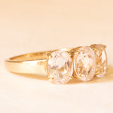 Trilogy vintage in oro giallo 9K con quarzi rosa (3.60ctw ca.), anno 2011