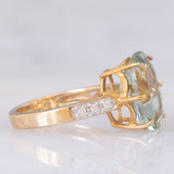 Anello da cocktail vintage in oro giallo 9K con ametista Rio Grande (4.60ct ca.) e zirconi bianchi