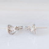 Orecchini vintage in oro bianco 18K con diamanti (0.40ctw), anni ‘80