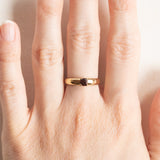 Anello solitario in oro giallo 14K con granato, anni ‘70/‘80