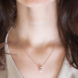 Cogli questa rosa - Collana vintage in platino con diamante rosa e diamanti bianchi