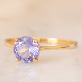 Solitario vintage in oro giallo 9K con tanzanite (1.80ct ca.)