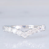 Anello a “V” in platino con diamanti di taglio brillante (0.50ctw), anni ‘80