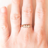 Trilogy antico in oro giallo 14K con diamanti di taglio rosetta (0.20ctw ca.), anni ‘20/‘30