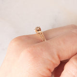 Anello vintage in oro rosa 9K con diamanti (0.03ctw ca.), anni ‘90