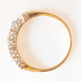 Veretta vintage in oro giallo e bianco 9K con acquamarine (0.40ctw ca.) e diamanti, anno 1992
