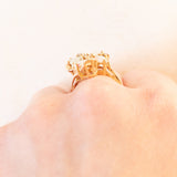 Anello vintage a forma di farfalla in oro giallo 14K con con opali (0.60ctw ca.) e diamanti, anni ‘70
