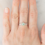 Trilogy moderno in oro bianco 9K con smeraldo (0.40ct ca.) e diamanti (0.03ctw ca.), anno 2007