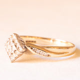 Anello in oro giallo e bianco 9K con diamanti (0.26ctw ca.), anni ‘70