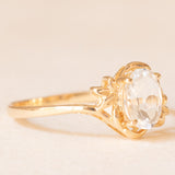Anello vintage in oro giallo 10K con acquamarina (0.65ct ca.)