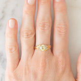 Anello moderno in oro giallo 9K con topazio verde (0.90ct ca.) e diamanti, anno 2007