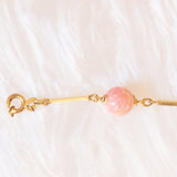 Bracciale vintage in oro giallo 8K con rodocrosite, anni ‘60