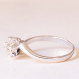 Anello a margherita vintage in oro bianco 14K con diamanti (0.35ctw ca.), anni ‘80