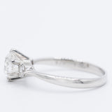 Trilogy vintage in platino con diamanti di taglio brillante (centrale di 1.02ct), anni ‘80