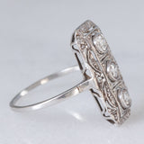 Anello Art Déco in oro bianco 14K e platino con diamanti (0.50ctw ca.), anni ‘30