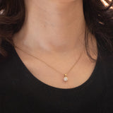 Ciondolo punto luce vintage in oro giallo e bianco 18K con diamante di taglio brillante (0.25ct ca.)