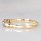 Veretta antica in oro giallo e bianco 14K con diamanti di taglio vecchia miniera (0.35ctw ca.), anni ‘30