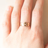 Anello antico vittoriano a forma di cintura con fibbia in oro giallo 9K, anno 1891-1892