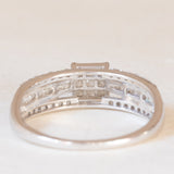 Anello vintage a fascia in oro bianco 9K con diamanti (0.40ctw ca.)
