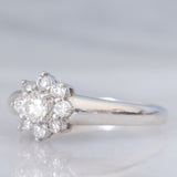 Anello a fiore vintage in platino con diamanti di taglio brillante (0.50ctw), anni ‘60/‘70