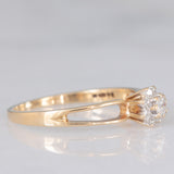 Anello a margherita in oro giallo 9K con diamanti (0.20ctw ca.), anno 1975