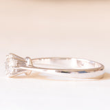 Solitario in oro bianco 18K con diamante di taglio vecchia Europa (0.35ct ca.)