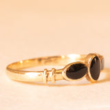 Trilogy vintage in oro giallo 14K con onici, anni ‘50