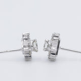 Orecchini a margherita vintage in platino con diamanti di taglio brillante (0.54ctw)