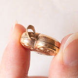 Ciondolo portafoto a forma di cuore in oro giallo 9K con diamante, anni ‘50