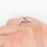 Anello antico in oro giallo e rosa 18K e argento con diamanti (0.40ctw ca.), anni ‘20