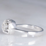 Solitario in oro bianco 18K con diamante di taglio vecchia miniera (0.97ct ca.)