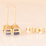 Orecchini punto luce vintage in oro giallo 9K e zaffiri (1.20ctw ca.)